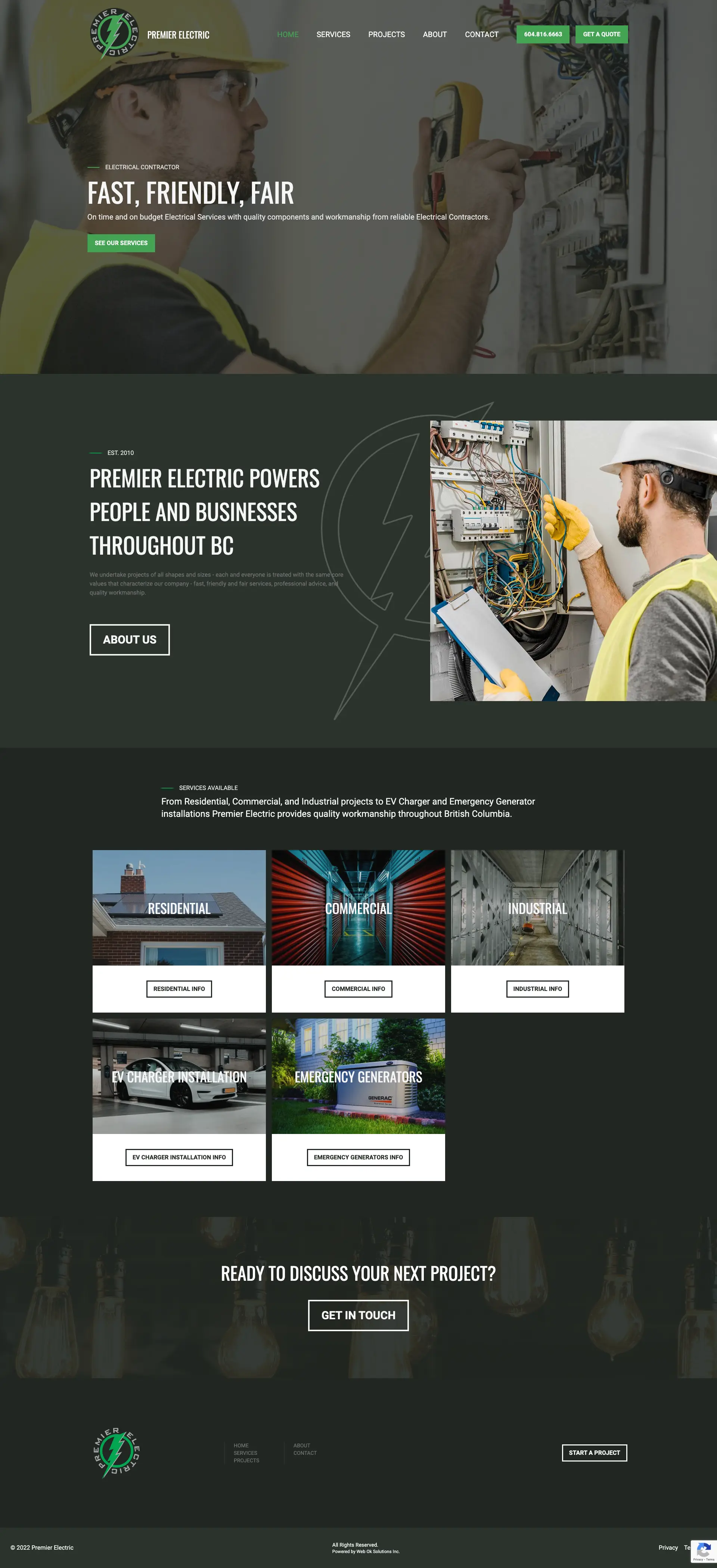Premier Electric website preview image